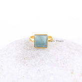 Beautiful Ring - Aquamarine Handmade Ring - 925 Sterling Silver Gemstone Ring - Gift for Mom - Ethnic Ring - Bridesmaid Ring - Gift for Her